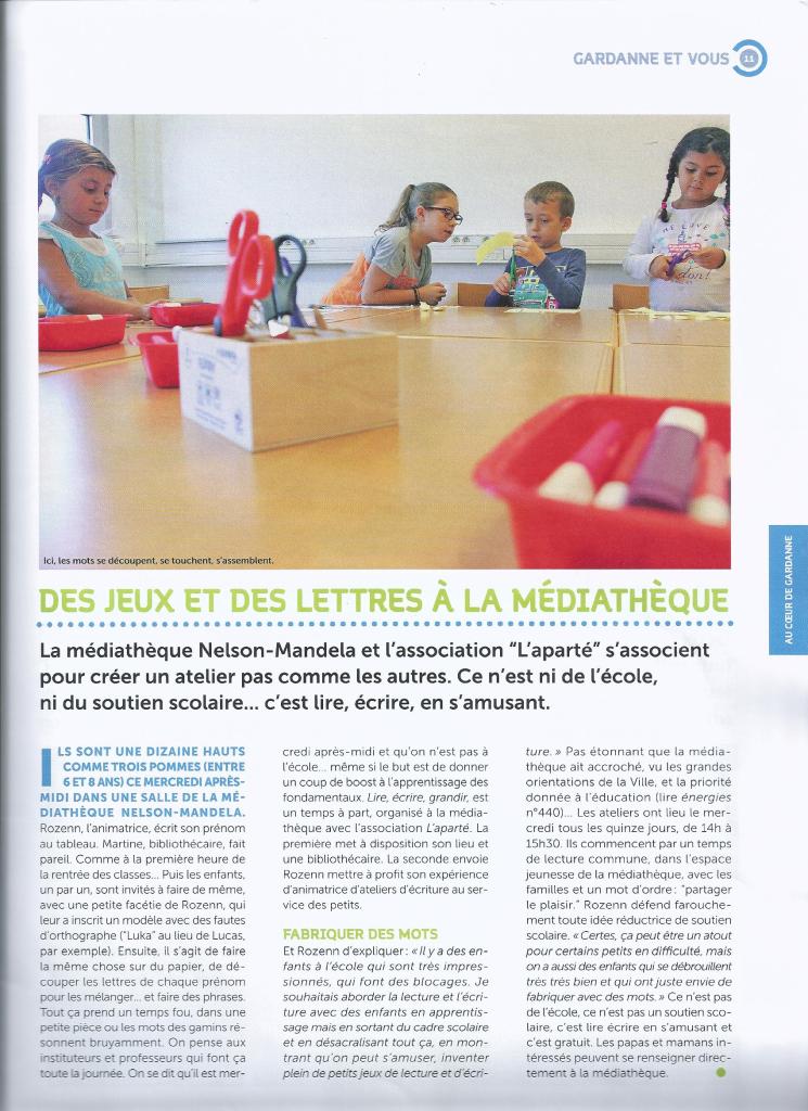 Presse atelier enfants Rozenn Guilcher