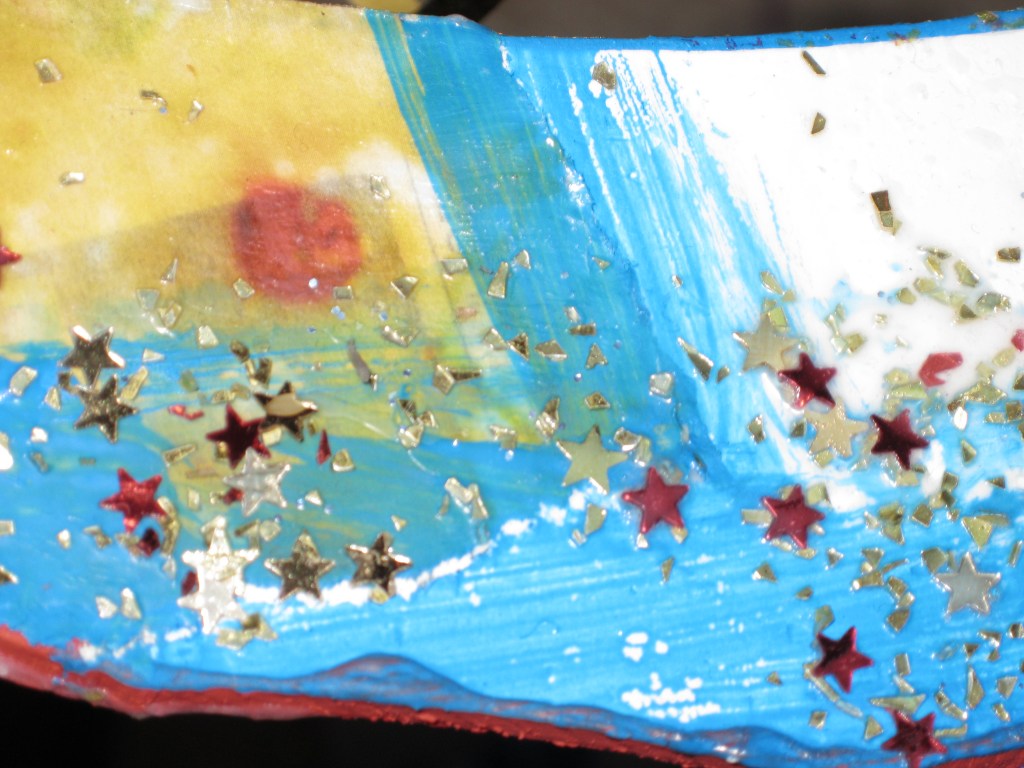 Détail collage bleu et noir Rozenn Guilcher