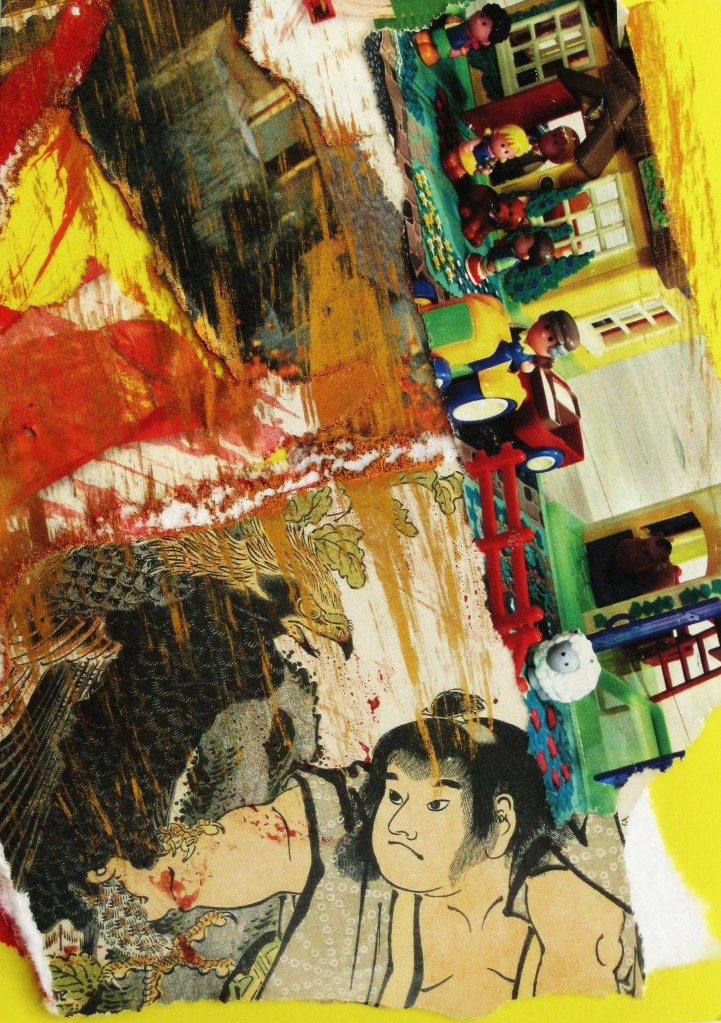 Collage Samourai Rozenn Guilcher