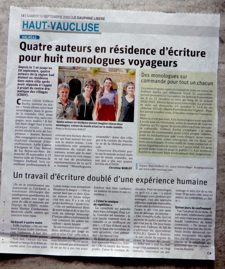 Résidence écriture presse